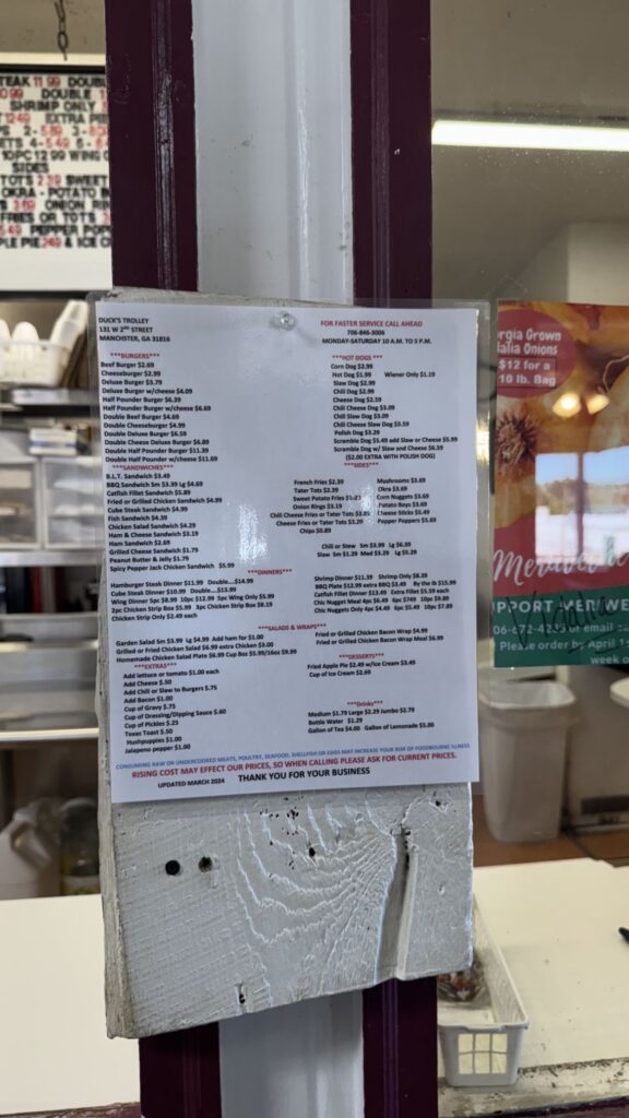 Duck’s Trolley Menu 2